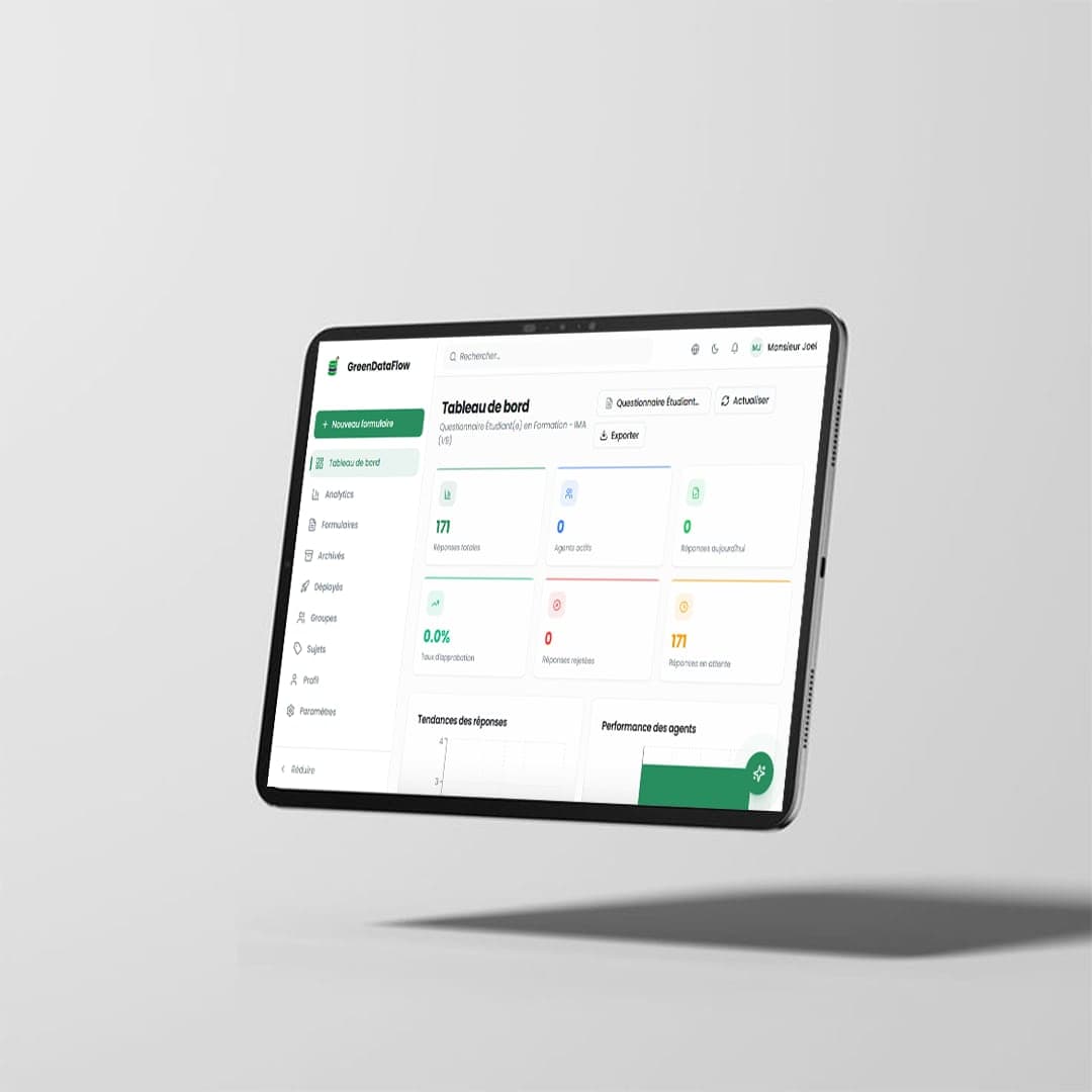 GreenDataFlow — Espace utilisateur & tableau de bord